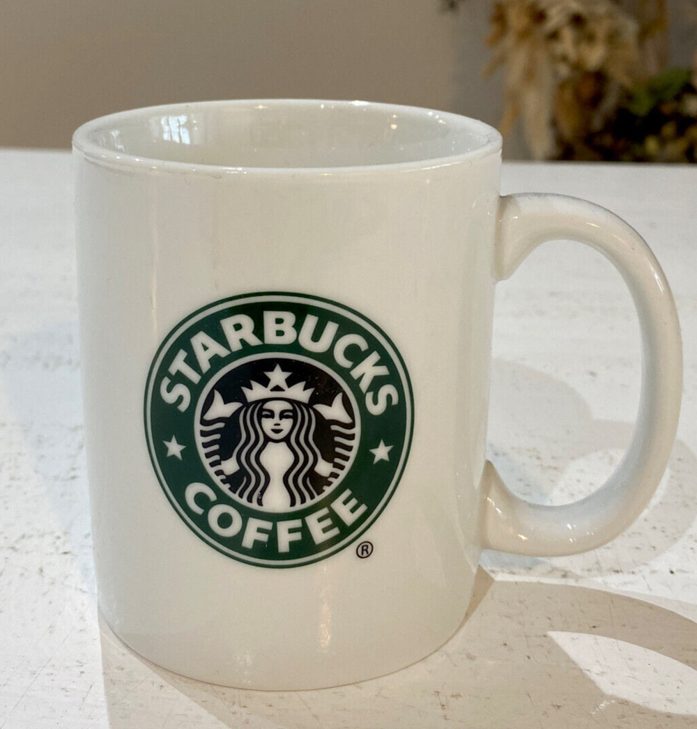 Starbucks Coffee Tea  Mug 2006 Logo Double Sided White Green Siren